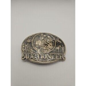 Solid Brass Cattleman Auctioneer Award Design Medals Vintage Belt Buckle.